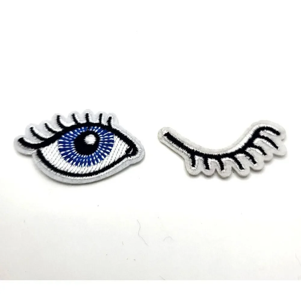 Set of 2 Winky Eyeball Appliques Iron on 2in
